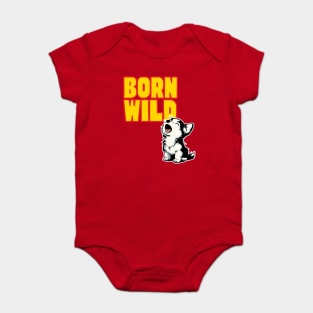 Cute Husky Puppy - Born Wild - Funnytee Baby Bodysuit